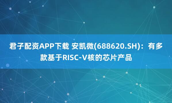 君子配资APP下载 安凯微(688620.SH)：有多款基于RISC-V核的芯片产品