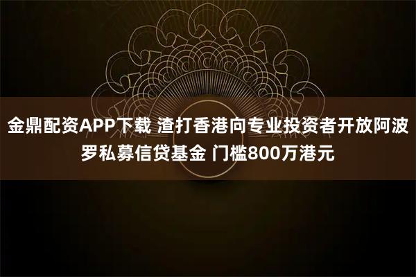 金鼎配资APP下载 渣打香港向专业投资者开放阿波罗私募信贷基金 门槛800万港元
